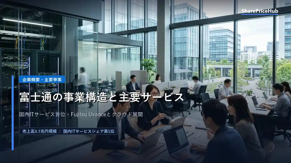 富士通の企業向けITサービスと事業をイメージしたオフィスの写真
