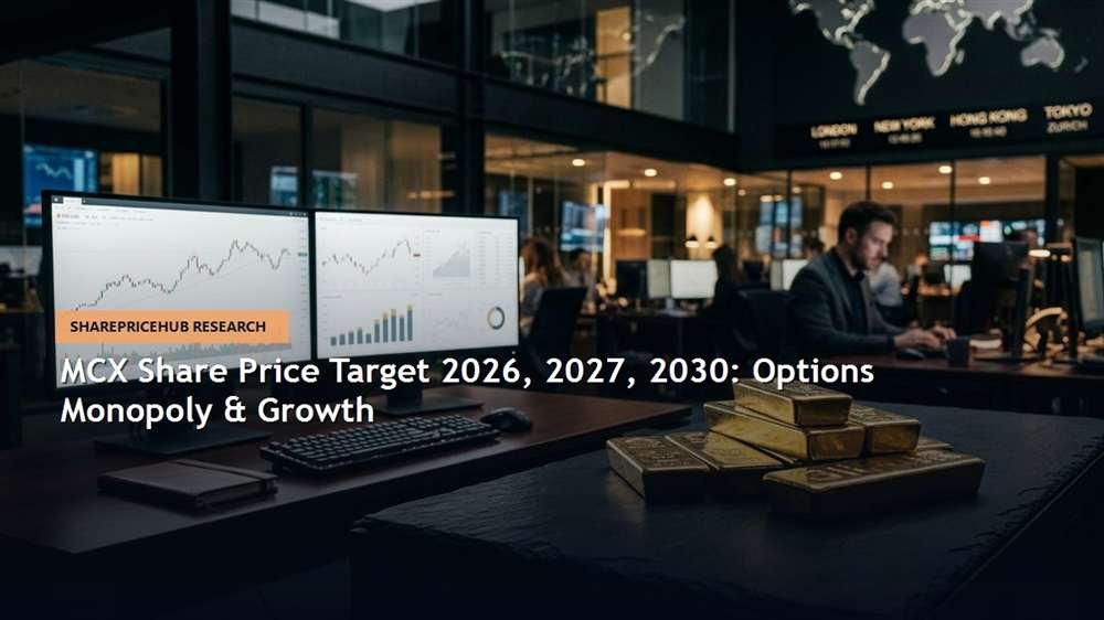 MCX Share Price Target: Gold bullion bars and commodity trading terminal